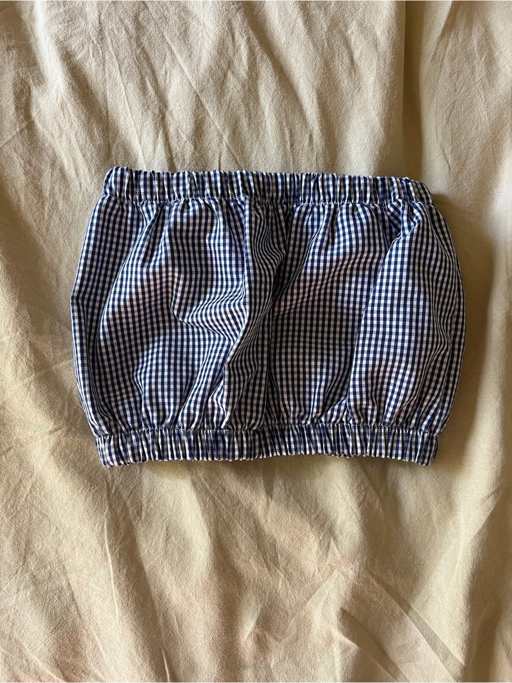 Urban Outfitters Blue Gingham Bandeau Top